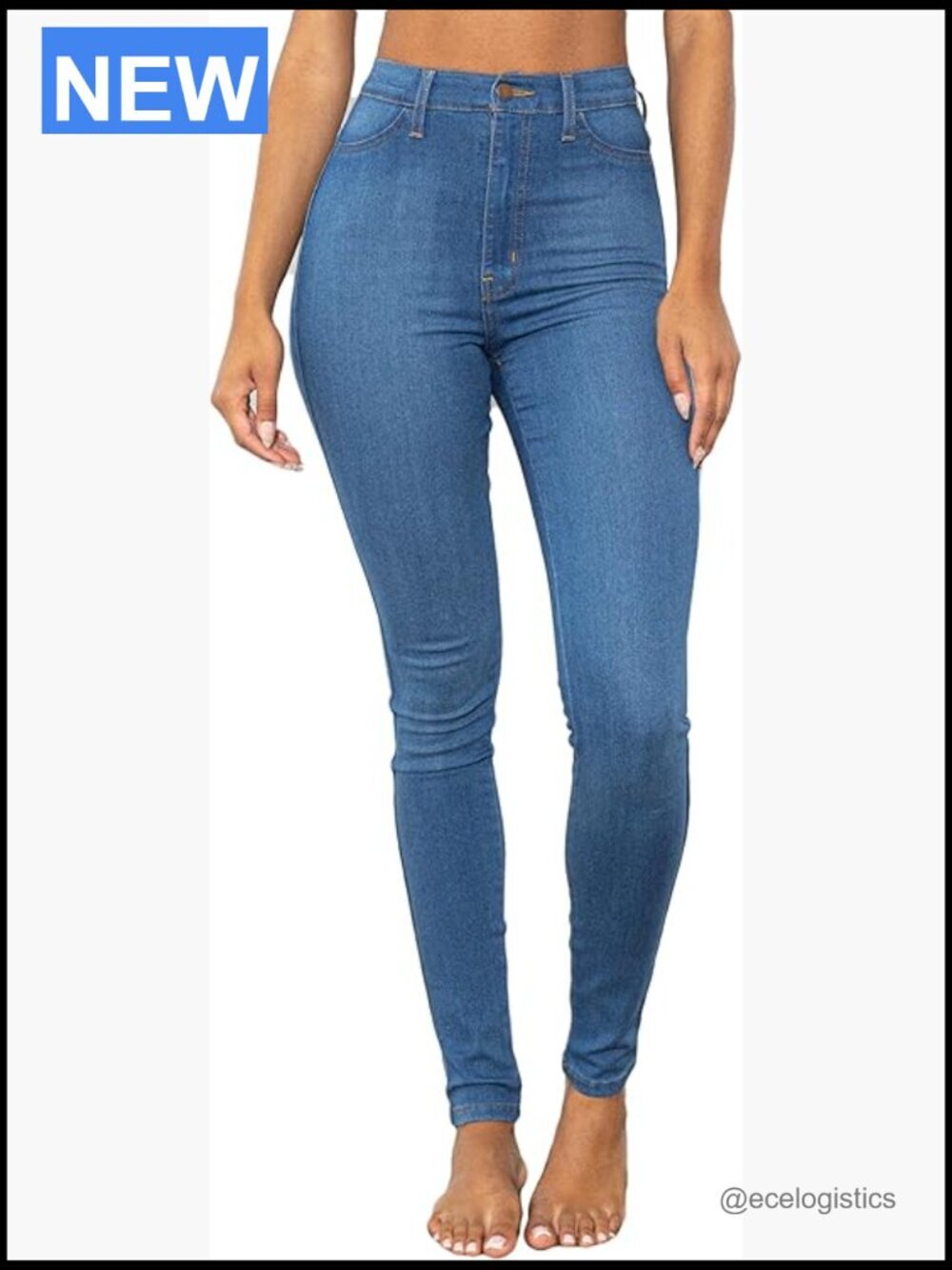 High Rise Super Stretch Skinny Jeans - Classic Slim Casual Denim